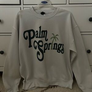 Sweet Claire Palm Springs sweatshirt, white, size s/m